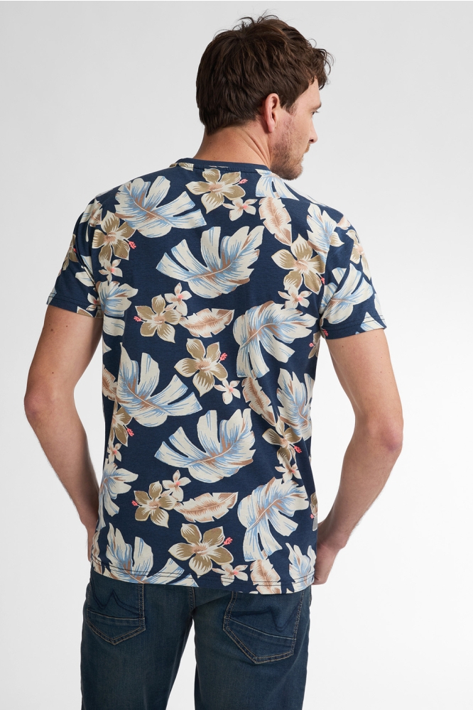 AOP T SHIRT HIBISCUS M 1050 TSR655 5178 Navy Blue